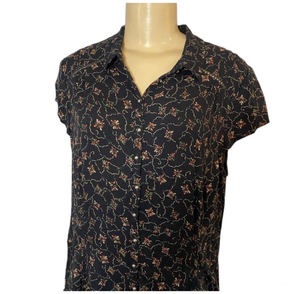 Free People Romper Women's Medium Debby Dot Black Floral Hippie Boho Cottage - Picture 4 of 9